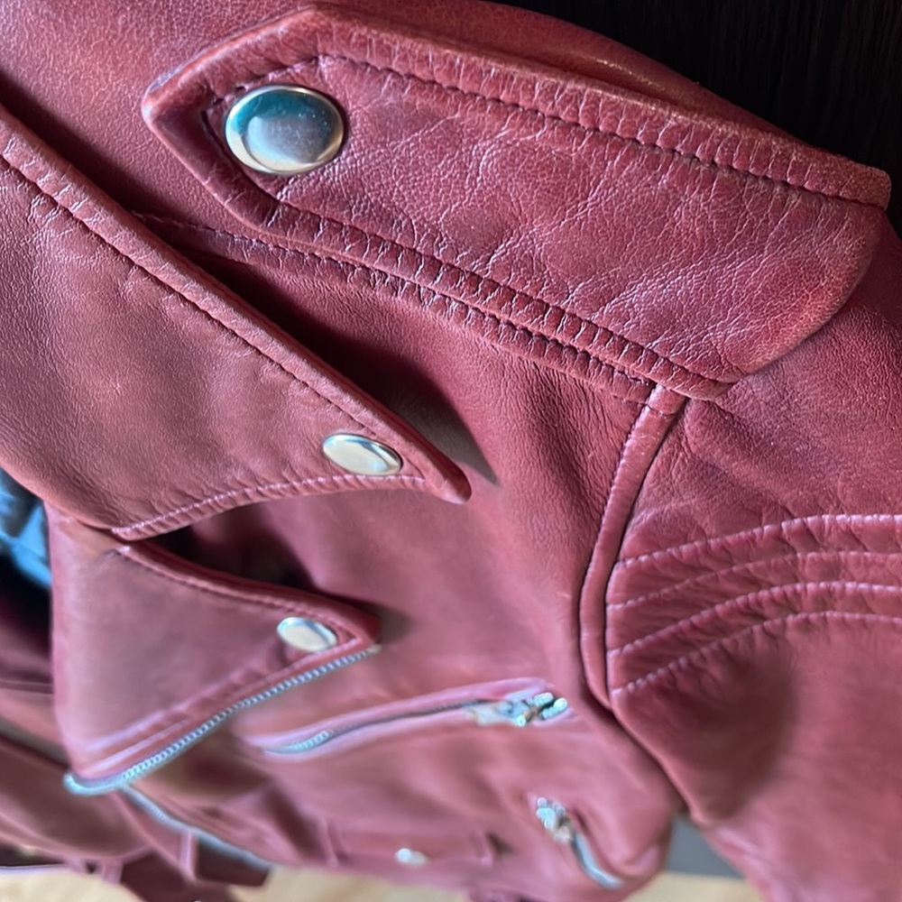 Perfect burgundy BLK DNM leather jacket
